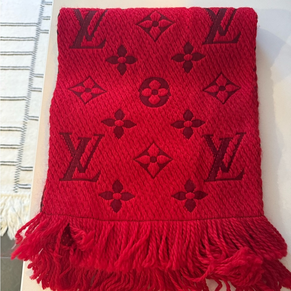 Louis Vuitton Monogram Red Scarf